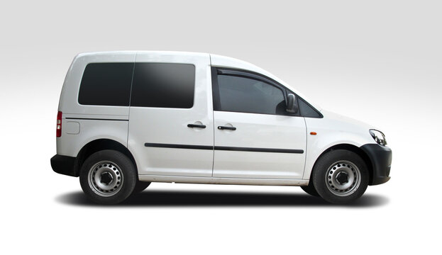 VW Caddy small van side view isolated on white background, 21 March 2014, Thessaloniki, Greece	
