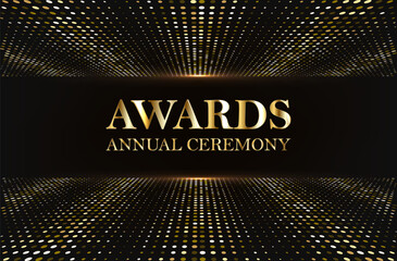 Award nomination, gold glitter text vector illustration.