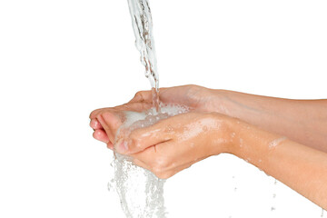 Hands Washed with Soap and Water