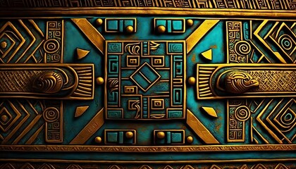 Egyptian Pattern Ancient Art. AI generative.