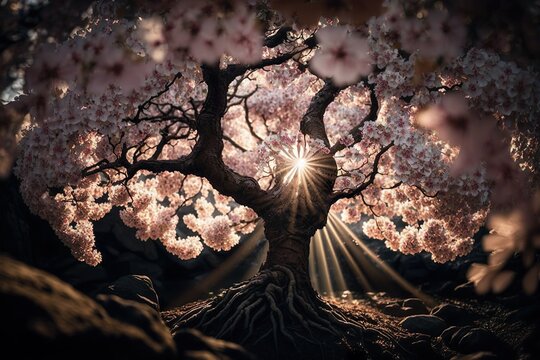 The Arrival of Spring: Ultra-Detailed Cherry Blossom Macro Photography. Generative AI.. Generative AI.