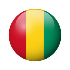 Fototapeta premium Guinea flag - glossy circle badge. Vector icon.