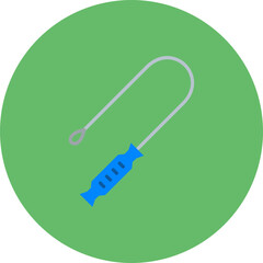 Long Reach Tool Multicolor Circle Flat Icon