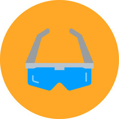 Safety Glasses Multicolor Circle Flat Icon