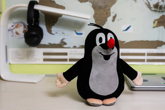 Ternopil, Ukraine - February, 2023: Mole, in Czech: Krtek an animated character in a series of cartoons. Was created by Czech animator Zdenek Miler in 1956.