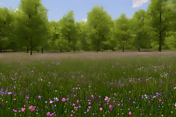 Fototapeta na wymiar A Spring Meadow Garden: A Nature Lover's with Generative AI