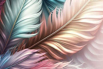 Pastel color feather abstract background Generative AI