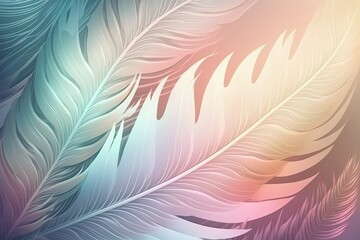 Fototapeta na wymiar Pastel color feather abstract background Generative AI