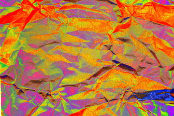 Crumpled paper background. Crumpled wrinkle recycle paper texture. Changed color scheme.