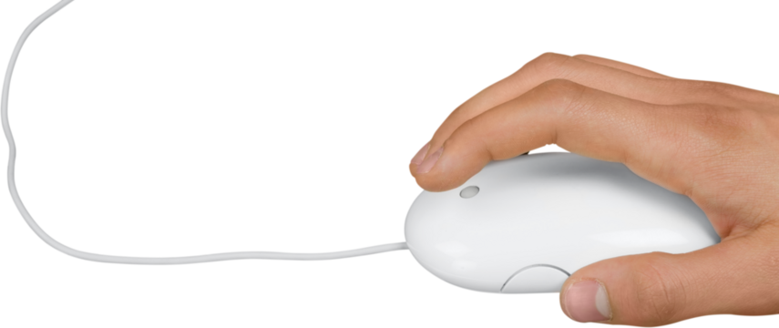Human hand working with Computer Mouse