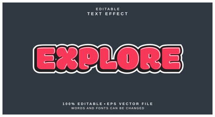 Editable text style effect - Explore text style theme.