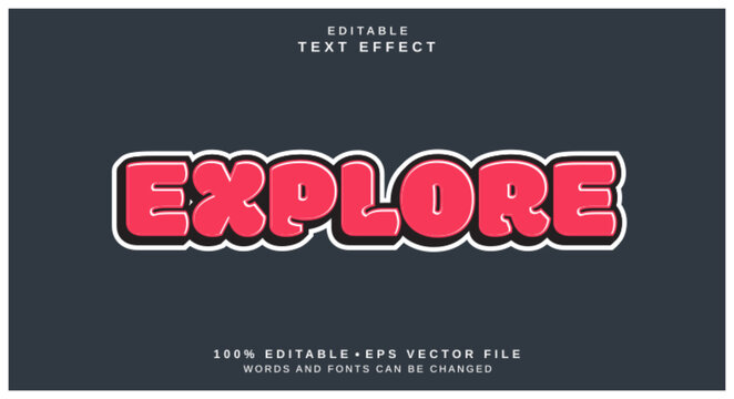 Editable text style effect - Explore text style theme.