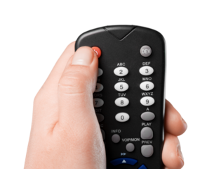 Hand Using a Remote Control