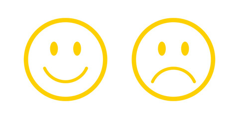 Happy and sad smiley faces