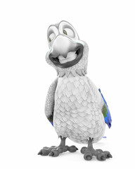 parrot cartoon is smiling