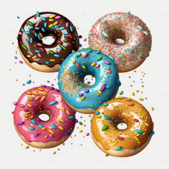 donuts isolated on white