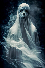Midnight Haunting: A White Ghost Image