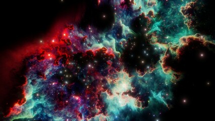 Fototapeta na wymiar 3D illustration of an interstellar nebula.