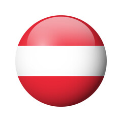 Austria flag - glossy circle badge. Vector icon.