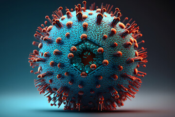 Virus, microbiology life. Made with Generative AI