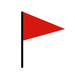 Red flag icon isolated on white background. Location marker sign. Red flag illustration