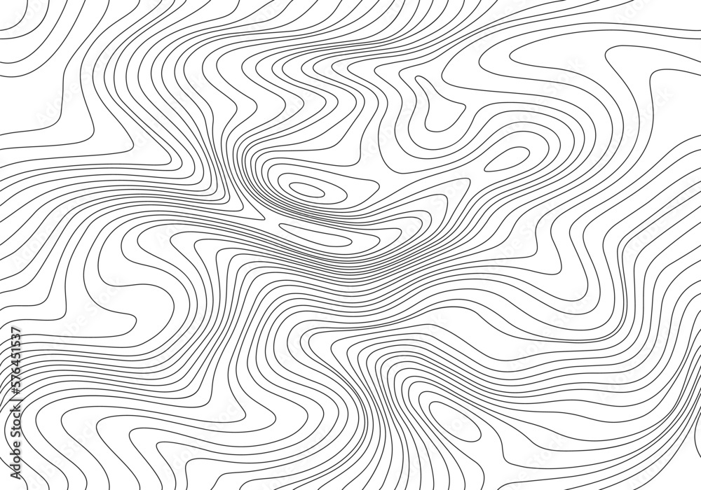 Poster Topography Map with Lines. Vector Seamless Pattern. Abstract Topographic Texture