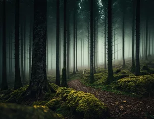 Fototapeten Scary Canadian Forest, generative AI © TraveVisuals