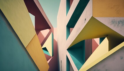 Abstract, Clean, Architecture. Post-produced generative AI digital illustration.