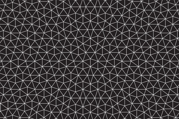 Penrose Mosaic Based Wallpaper with Outlined Repeating Pentagon Shape Pattern as Background Template - White Lines on Black Backdrop - Flat Graphic Design