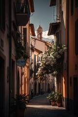 Fototapeta na wymiar Old Town in Italy. Generative ai. 