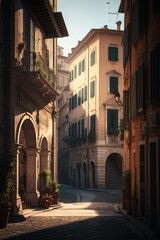 Old town in italy. Generative ai.