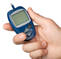 Diabetes glucometer meter isolated healthcare and medicine hyperglycemia diabetic tools