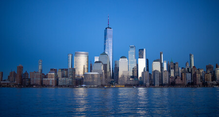 Evening view over the skyline of Manhattan - street photoraphy