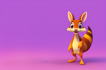 Numbat portrait on purple background, Generative AI illustration