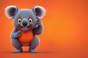 Koala portrait scratching their ear, Generative AI illustration