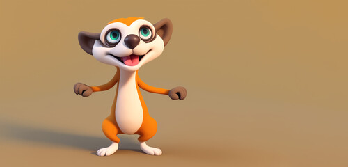 Meerkat portrait looking up, Generative AI illustration