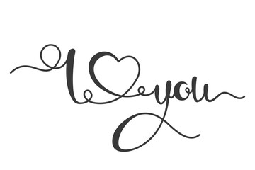  I love you lettering isolated on white background