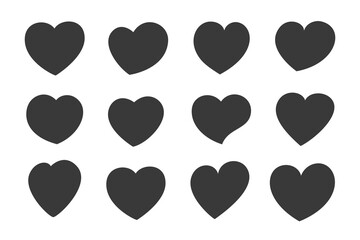 Set of hearts illustration isolated on white background. Vector illustration