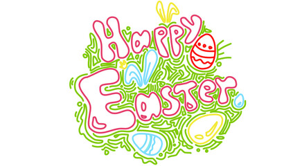 Happy Ester funny kids banner. 