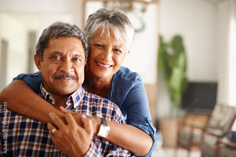 Poster Our love for each other will never grow old. Shot of a loving senior couple enjoying quality time together at home.