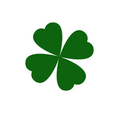 Clover leaf icon isolated on white background. St Patrick's Day symbol. Trefoil leaf illustration. Green leaf