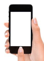 Hand Holding an iPhone with Blank Screen