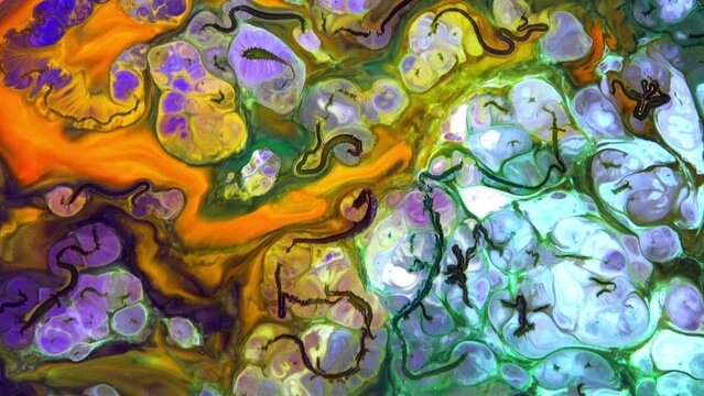 Very Nice Ink Abstract Arty Pattern Colour Paint Liquid Concept Texture Video.