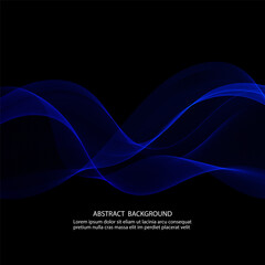Abstract blue wave transparent horizontal wave lines