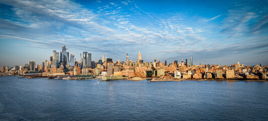Panoramic aerial view over Manhattan New York City - street photoraphy