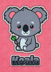 Cute koala cartoon illustration in felt fabric style baby wild animal