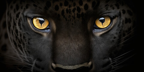 Close up macro shot of panthera eyes. Generative Ai