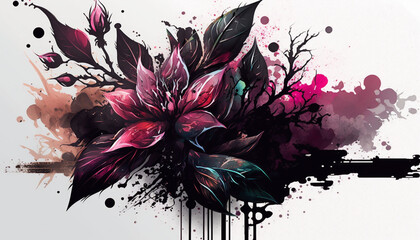 ink floral background