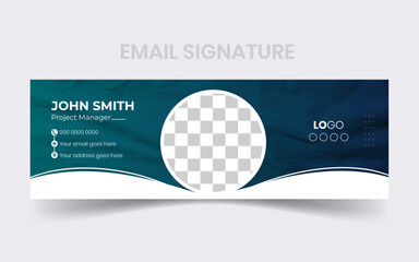 Modern and minimalist email signature or email footer or personal social media cover page design template