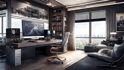 Home Office Modern, Generative AI